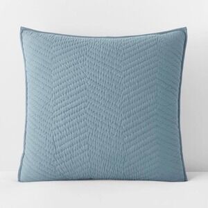 The Company Store Company Cotton Quilted Euro Sham Slate Blue N2R1E